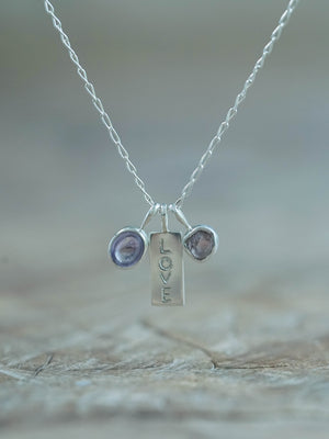 Kalimantan Amethyst and Raw Garnet Necklace in Recycled Sterling Silver