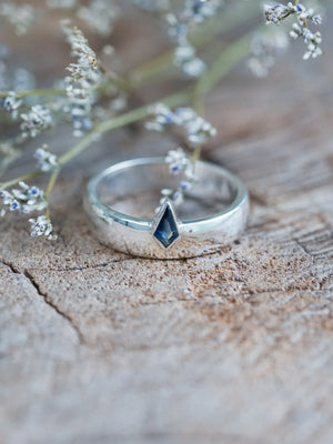 Kite Cut Sapphire Ring
