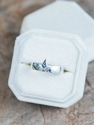 Kite Cut Sapphire Engagement Ring