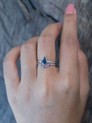 Kite Sapphire and Garnet Ring Set - Gardens of the Sun | Ethical Jewelry