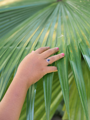 Kite Sapphire and Garnet Ring Set - Gardens of the Sun | Ethical Jewelry