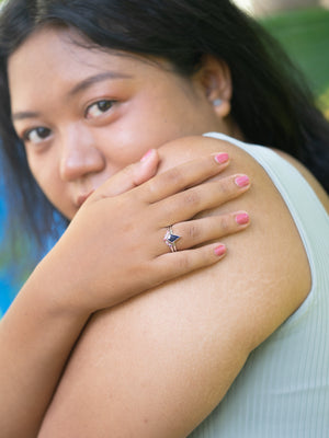 Kite Sapphire and Garnet Ring Set - Gardens of the Sun | Ethical Jewelry