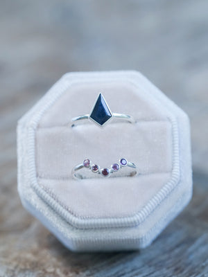 Kite Sapphire and Garnet Ring Set - Gardens of the Sun | Ethical Jewelry