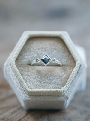 Kite Diamond Ring for engagement ring in velvet box