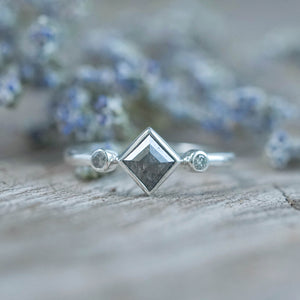 Kite Diamond Ring in recycled sterling silver