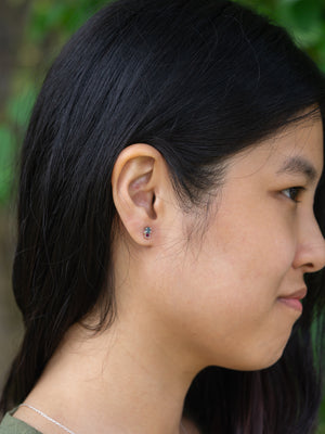 Kornerupine and Ruby Earrings - Gardens of the Sun | Ethical Jewelry