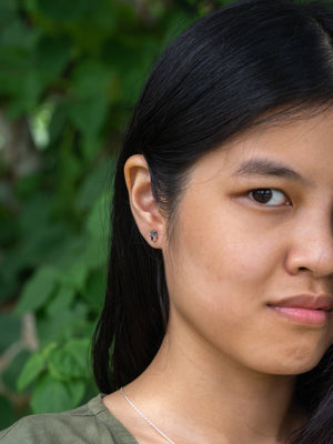 Kornerupine and Ruby Earrings - Gardens of the Sun | Ethical Jewelry