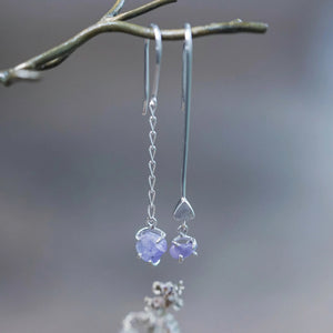 Labradorite and Jungle Sapphire Earrings in Sterling Silver