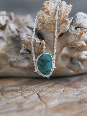 Large Rose Cut Emerald Necklace