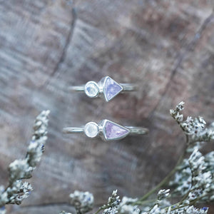 Lavender Sapphire and Moonstone Ring
