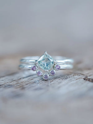 Topaz and Pink Sapphire Ring Set - Gardens of the Sun | Ethical Jewelry