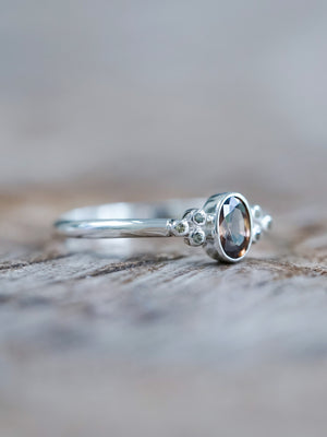 Zircon and Sapphire Ring - Gardens of the Sun | Ethical Jewelry