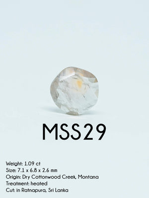 Custom Rose Cut Montana Sapphire Ring in Silver