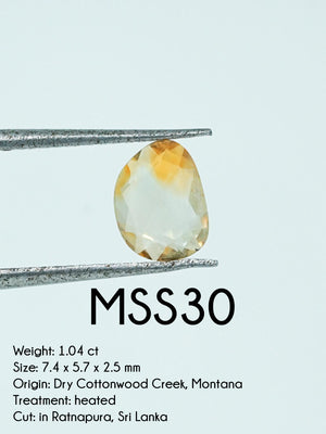 Custom Rose Cut Montana Sapphire Ring in Silver