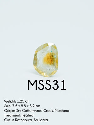 Custom Rose Cut Montana Sapphire Ring in Silver