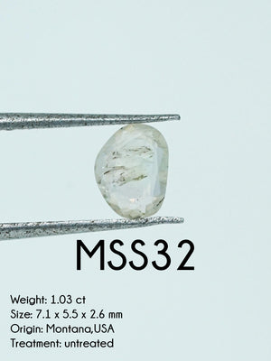 Custom Rose Cut Montana Sapphire Ring in Silver