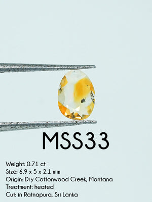 Custom Rose Cut Montana Sapphire Ring in Silver