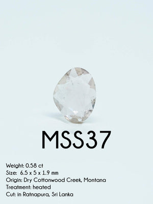 Custom Rose Cut Montana Sapphire Ring in Silver