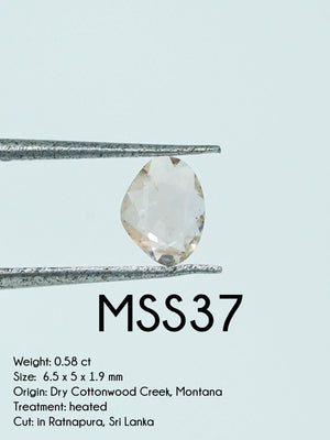 Custom Rose Cut Montana Sapphire Ring in Silver