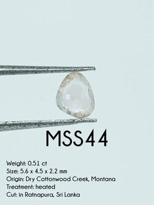 Custom Rose Cut Montana Sapphire Ring in Silver