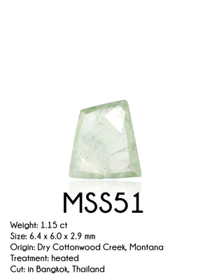 Custom Rose Cut Montana Sapphire Ring in Silver