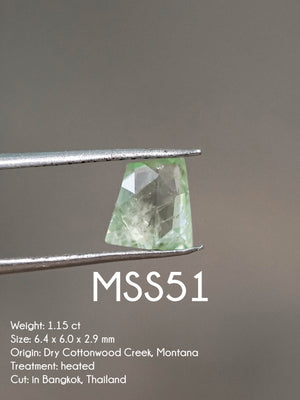 Custom Rose Cut Montana Sapphire Ring in Silver