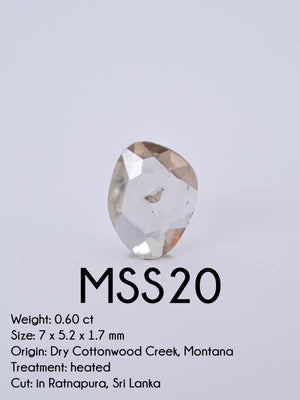 Custom Rose Cut Montana Sapphire Ring in Silver