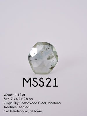 Custom Rose Cut Montana Sapphire Ring in Silver