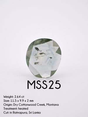 Custom Rose Cut Montana Sapphire Ring in Silver