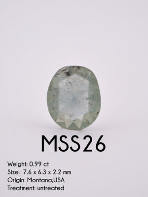 Custom Rose Cut Montana Sapphire Ring in Silver