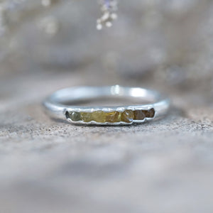 Mali Garnet Ring with Hidden Gems in sterling silver