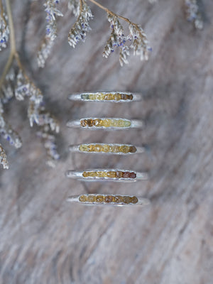 Mali Garnet Rings with Hidden Gems in sterling silver