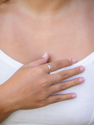 Marquise Garnet Crown Ring - Gardens of the Sun | Ethical Jewelry