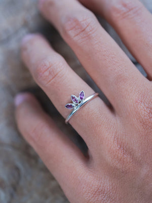 Marquise Garnet Crown Ring - Gardens of the Sun | Ethical Jewelry