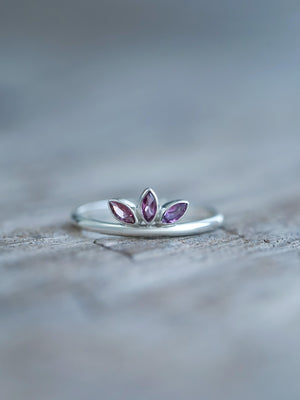 Marquise Garnet Crown Ring - Gardens of the Sun | Ethical Jewelry