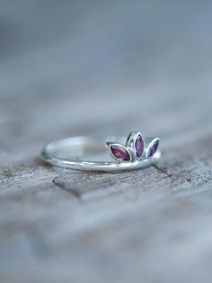 Marquise Garnet Crown Ring - Gardens of the Sun | Ethical Jewelry