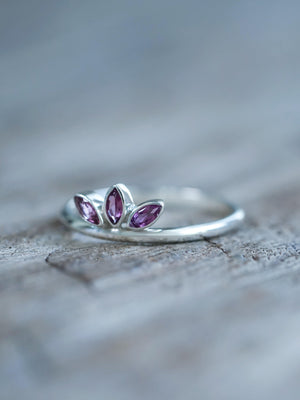 Marquise Garnet Crown Ring - Gardens of the Sun | Ethical Jewelry