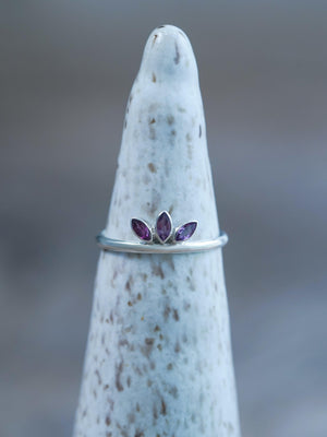 Marquise Garnet Crown Ring - Gardens of the Sun | Ethical Jewelry