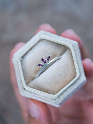 Marquise Garnet Crown Ring - Gardens of the Sun | Ethical Jewelry