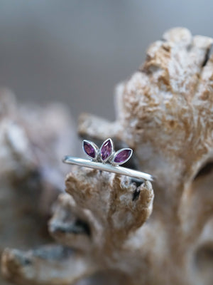 Marquise Garnet Crown Ring - Gardens of the Sun | Ethical Jewelry