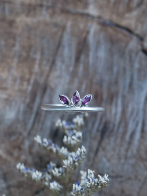Marquise Garnet Crown Ring - Gardens of the Sun | Ethical Jewelry