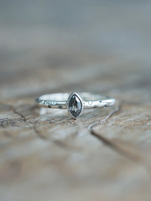 Marquise Cut Diamond Engagement Ring in Silver