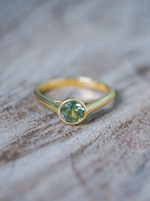 Mint Green Sapphire Ring in Gold - Gardens of the Sun | Ethical Jewelry
