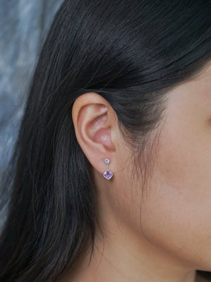 Mismatched Dangling Amethyst and Tanzanite Earrings - Gardens of the Sun | Ethical Jewelry