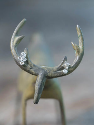 Mismatched Indonesian Diamond Stud Earrings in Recycled Sterling Silver