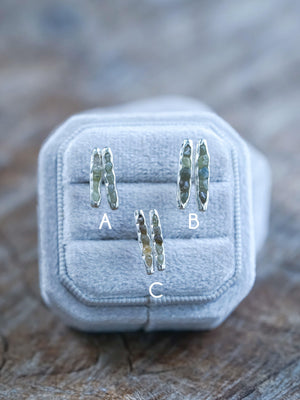 Montana Sapphire Earrings with Hidden Gems in recycled sterling silver