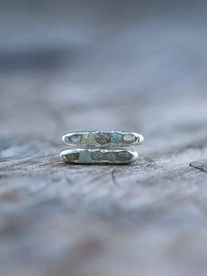 Montana Sapphire Stud Earrings with Hidden Gems in sterling silver