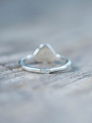 Montana Sapphire and Diamond Ring in Recycled Sterling Silver