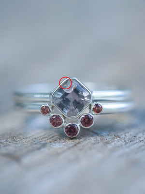 Montana Sapphire and Spinel Ring Set in recycled sterling silver