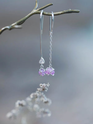 Moonstone and Jungle Sapphire Earrings in Silver